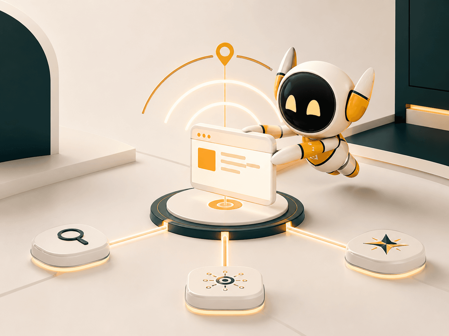 Mascot Golden Sea kết nối website với các kênh tìm kiếm và AI Search