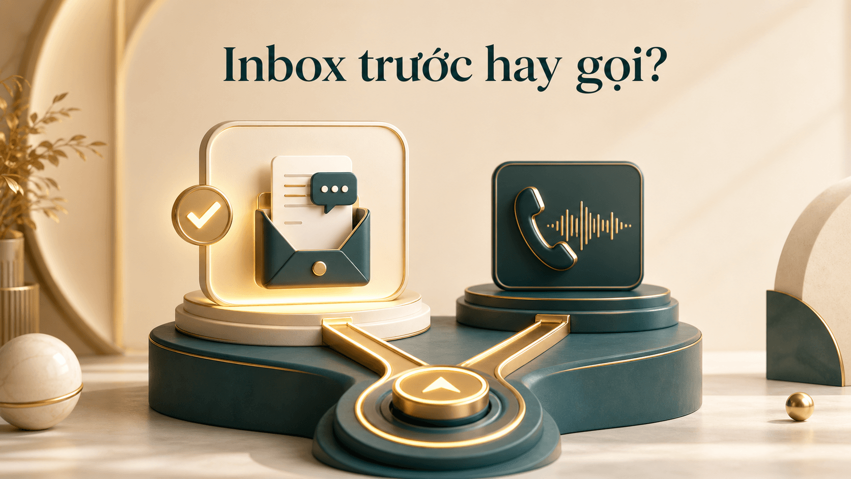 Decision tree giúp SME chọn bắt đầu AI receptionist từ inbox hay cuộc gọi