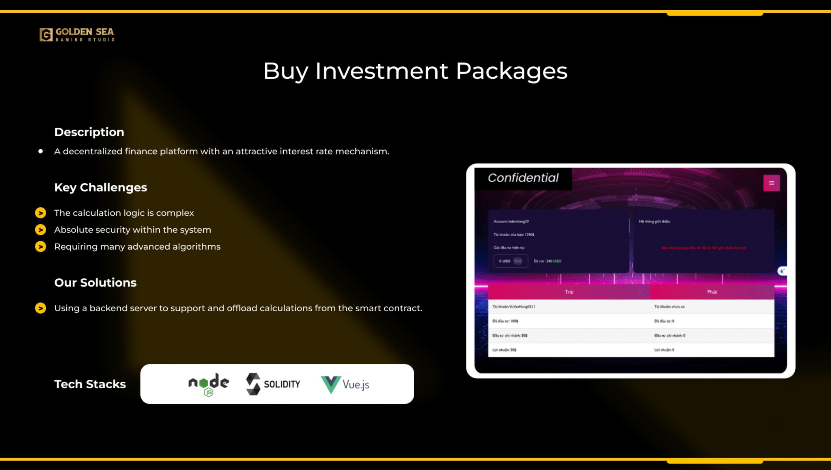 DeFi Investment Package Platform