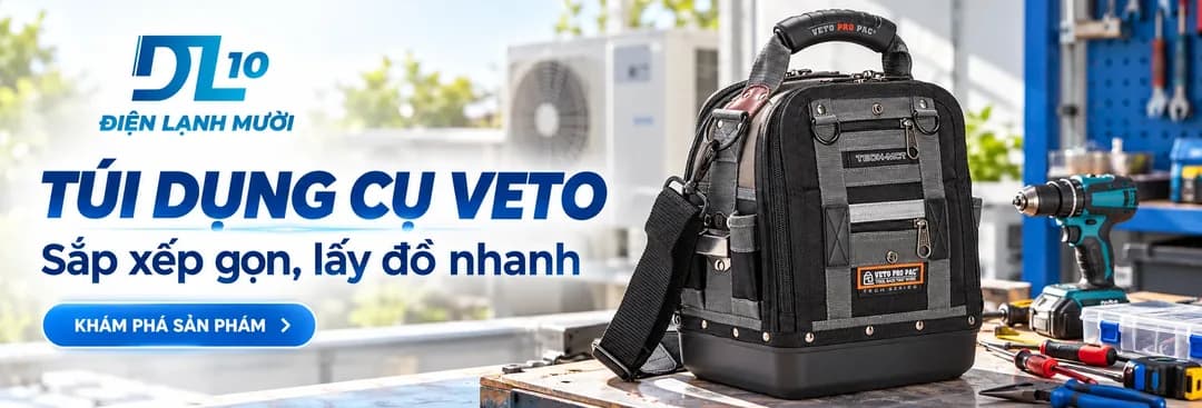 Banner túi Veto Pro Pac trên website Điện Lạnh Mười