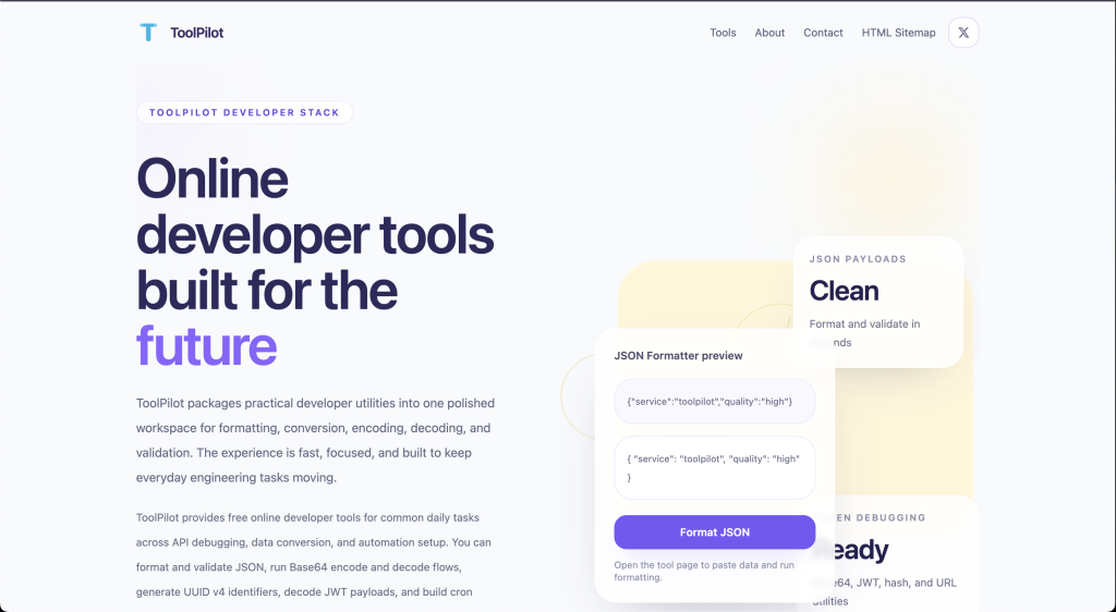 Free developer tools for debugging APIs including JSON formatter JWT decoder and Base64 tools