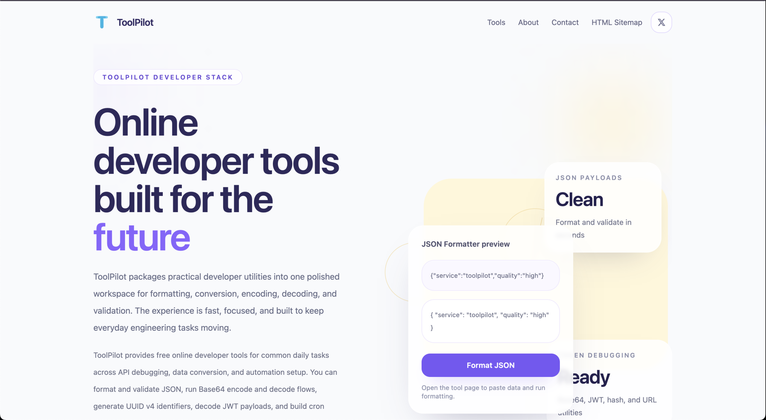 Free developer tools for debugging APIs including JSON formatter JWT decoder and Base64 tools